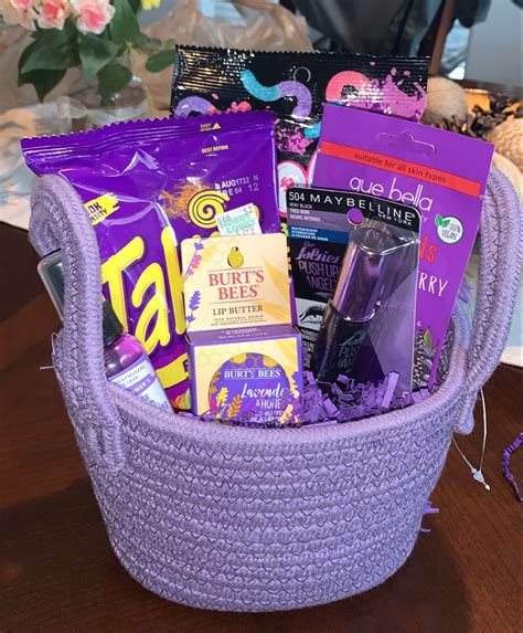 purple gifts for friend|purple themed gift basket ideas.